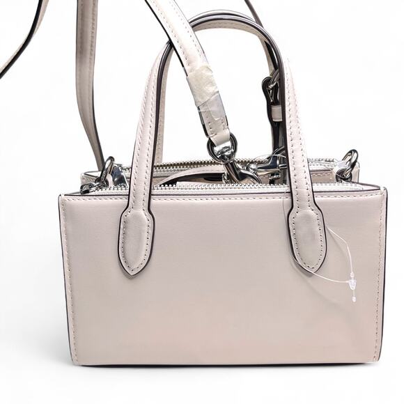 Coach Nina Mini Tote Bag in Chalk white cream Smooth Calf Leather CT804 - Picture 6 of 10